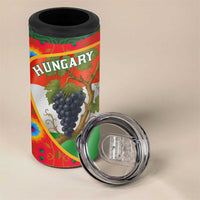 Hungary 4 in 1 Can Cooler Tumbler with Tokaj Vineyard Illustration Design and Grape Wine - Wonder Print Shop