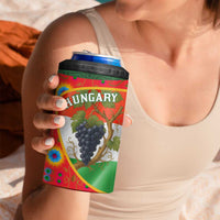 Hungary 4 in 1 Can Cooler Tumbler with Tokaj Vineyard Illustration Design and Grape Wine - Wonder Print Shop