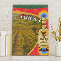 Hungary Canvas Wall Art with Tokaj Vineyard Illustration Design and Grape Wine - Wonder Print Shop