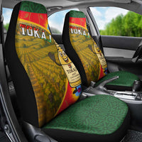 Hungary Car Seat Cover with Tokaj Vineyard Illustration Design and Grape Wine - Wonder Print Shop
