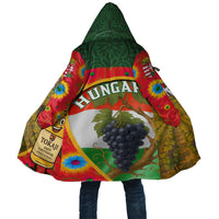 Hungary Cloak with Tokaj Vineyard Illustration Design and Grape Wine - Wonder Print Shop