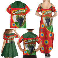 Hungary Family Matching Summer Maxi Dress and Hawaiian Shirt with Tokaj Vineyard Illustration Design and Grape Wine - Wonder Print Shop