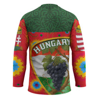 Hungary Hockey Jersey with Tokaj Vineyard Illustration Design and Grape Wine - Wonder Print Shop