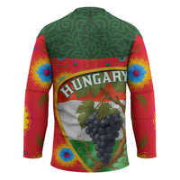 Hungary Hockey Jersey with Tokaj Vineyard Illustration Design and Grape Wine - Wonder Print Shop