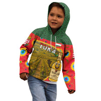 Hungary Kid Hoodie with Tokaj Vineyard Illustration Design and Grape Wine - Wonder Print Shop