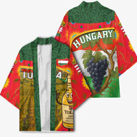 Hungary Kimono with Tokaj Vineyard Illustration Design and Grape Wine - Wonder Print Shop
