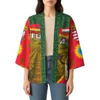 Hungary Kimono with Tokaj Vineyard Illustration Design and Grape Wine - Wonder Print Shop