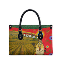 Hungary Leather Bag with Tokaj Vineyard Illustration Design and Grape Wine - Wonder Print Shop