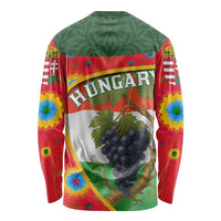 Hungary Long Sleeve Shirt with Tokaj Vineyard Illustration Design and Grape Wine - Wonder Print Shop