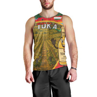 Hungary Men Tank Top with Tokaj Vineyard Illustration Design and Grape Wine - Wonder Print Shop