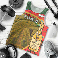 Hungary Men Tank Top with Tokaj Vineyard Illustration Design and Grape Wine - Wonder Print Shop