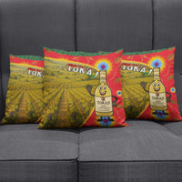 Hungary Pillow Cover with Tokaj Vineyard Illustration Design and Grape Wine - Wonder Print Shop
