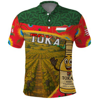 Hungary Polo Shirt with Tokaj Vineyard Illustration Design and Grape Wine - Wonder Print Shop