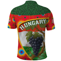 Hungary Polo Shirt with Tokaj Vineyard Illustration Design and Grape Wine - Wonder Print Shop