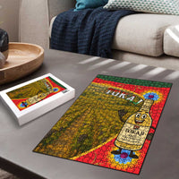 Hungary Puzzle with Tokaj Vineyard Illustration Design and Grape Wine - Wonder Print Shop
