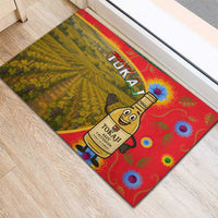 Hungary Rubber Doormat with Tokaj Vineyard Illustration Design and Grape Wine - Wonder Print Shop
