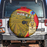 Hungary Spare Tire Cover with Tokaj Vineyard Illustration Design and Grape Wine - Wonder Print Shop