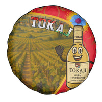 Hungary Spare Tire Cover with Tokaj Vineyard Illustration Design and Grape Wine - Wonder Print Shop