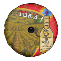 Hungary Spare Tire Cover with Tokaj Vineyard Illustration Design and Grape Wine - Wonder Print Shop