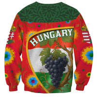 Hungary Sweatshirt with Tokaj Vineyard Illustration Design and Grape Wine - Wonder Print Shop