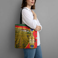 Hungary Tote Bag with Tokaj Vineyard Illustration Design and Grape Wine - Wonder Print Shop