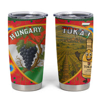 Hungary Tumbler Cup with Tokaj Vineyard Illustration Design and Grape Wine - Wonder Print Shop