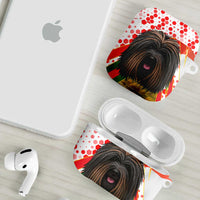 Hungary AirPods Case with Puli Dog Illustration Design and Red Green Hexagon - Wonder Print Shop