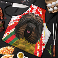 Hungary Apron with Puli Dog Illustration Design and Red Green Hexagon - Wonder Print Shop