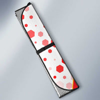 Hungary Auto Sun Shade with Puli Dog Illustration Design and Red Green Hexagon - Wonder Print Shop