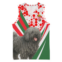 Hungary Basketball Jersey with Puli Dog Illustration Design and Red Green Hexagon - Wonder Print Shop