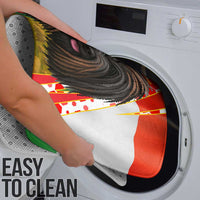 Hungary Bathroom Set with Puli Dog Illustration Design and Red Green Hexagon - Wonder Print Shop