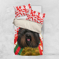 Hungary Bedding Set with Puli Dog Illustration Design and Red Green Hexagon - Wonder Print Shop