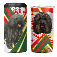 Hungary 4 in 1 Can Cooler Tumbler with Puli Dog Illustration Design and Red Green Hexagon - Wonder Print Shop