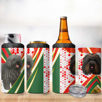 Hungary 4 in 1 Can Cooler Tumbler with Puli Dog Illustration Design and Red Green Hexagon - Wonder Print Shop