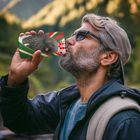 Hungary 4 in 1 Can Cooler Tumbler with Puli Dog Illustration Design and Red Green Hexagon - Wonder Print Shop