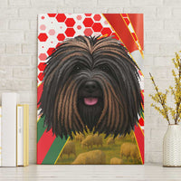Hungary Canvas Wall Art with Puli Dog Illustration Design and Red Green Hexagon - Wonder Print Shop