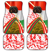 Hungary Car Mats with Puli Dog Illustration Design and Red Green Hexagon - Wonder Print Shop