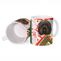 Hungary Ceramic Mug with Puli Dog Illustration Design and Red Green Hexagon - Wonder Print Shop