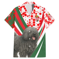 Hungary Family Matching Mermaid Dress and Hawaiian Shirt with Puli Dog Illustration Design and Red Green Hexagon - Wonder Print Shop