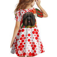 Hungary Family Matching Puletasi and Hawaiian Shirt with Puli Dog Illustration Design and Red Green Hexagon - Wonder Print Shop