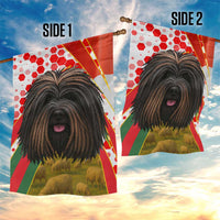 Hungary Garden Flag with Puli Dog Illustration Design and Red Green Hexagon - Wonder Print Shop