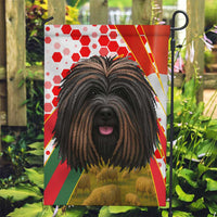Hungary Garden Flag with Puli Dog Illustration Design and Red Green Hexagon - Wonder Print Shop