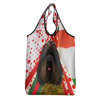 Hungary Grocery Bag with Puli Dog Illustration Design and Red Green Hexagon - Wonder Print Shop