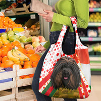 Hungary Grocery Bag with Puli Dog Illustration Design and Red Green Hexagon - Wonder Print Shop