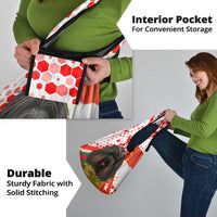 Hungary Grocery Bag with Puli Dog Illustration Design and Red Green Hexagon - Wonder Print Shop