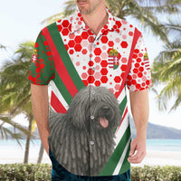 Hungary Hawaiian Shirt with Puli Dog Illustration Design and Red Green Hexagon - Wonder Print Shop