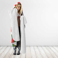 Hungary Hooded Blanket with Puli Dog Illustration Design and Red Green Hexagon - Wonder Print Shop