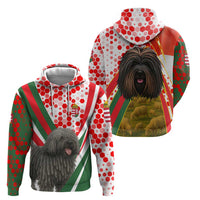 Hungary Hoodie with Puli Dog Illustration Design and Red Green Hexagon - Wonder Print Shop