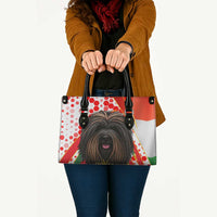 Hungary Leather Bag with Puli Dog Illustration Design and Red Green Hexagon - Wonder Print Shop