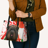 Hungary Leather Bag with Puli Dog Illustration Design and Red Green Hexagon - Wonder Print Shop